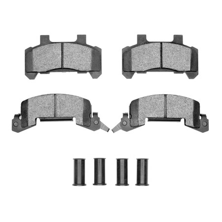 Dynamic Friction Co 5000 Advanced Brake Pads - Semi Metallic and Hardware Kit, Long Pad Wear, Front 1551-0289-03